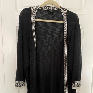 Torrid Open Cardigan Black White Size 3